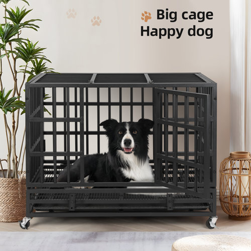 Tucker Murphy Pet™ 38" Heavy Duty Indestructible Dog Crate Steel Escape